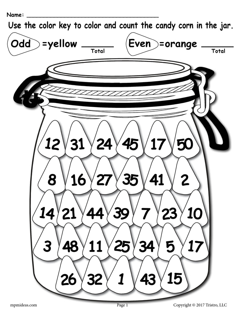 FREE Printable Fall Themed Odd and Even Worksheet!