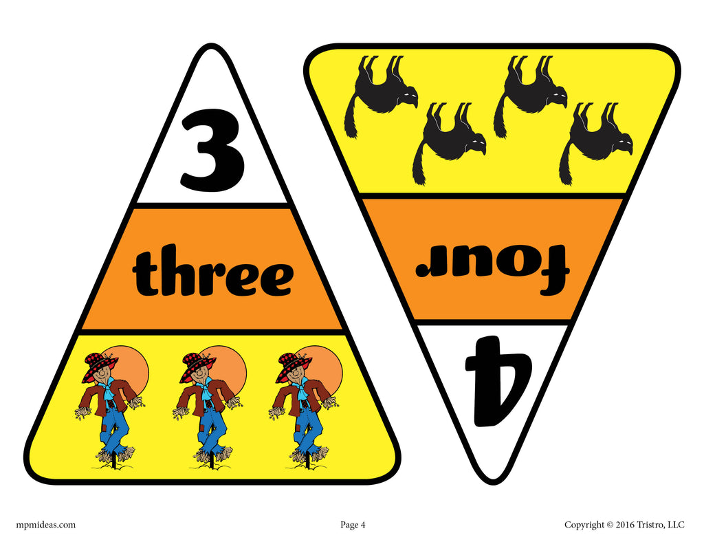 Printable Candy Corn Number Matching Game 1-10