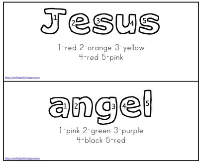 Christmas Color By Number Words