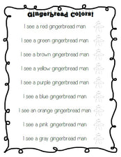 Gingerbread Colors - Christmas Shared Reading Activity