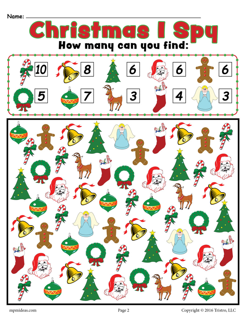 i spy Christmas book for kids Age 2-5: A fun coloring Activity