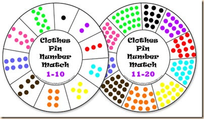 Clothespin Number Match Game