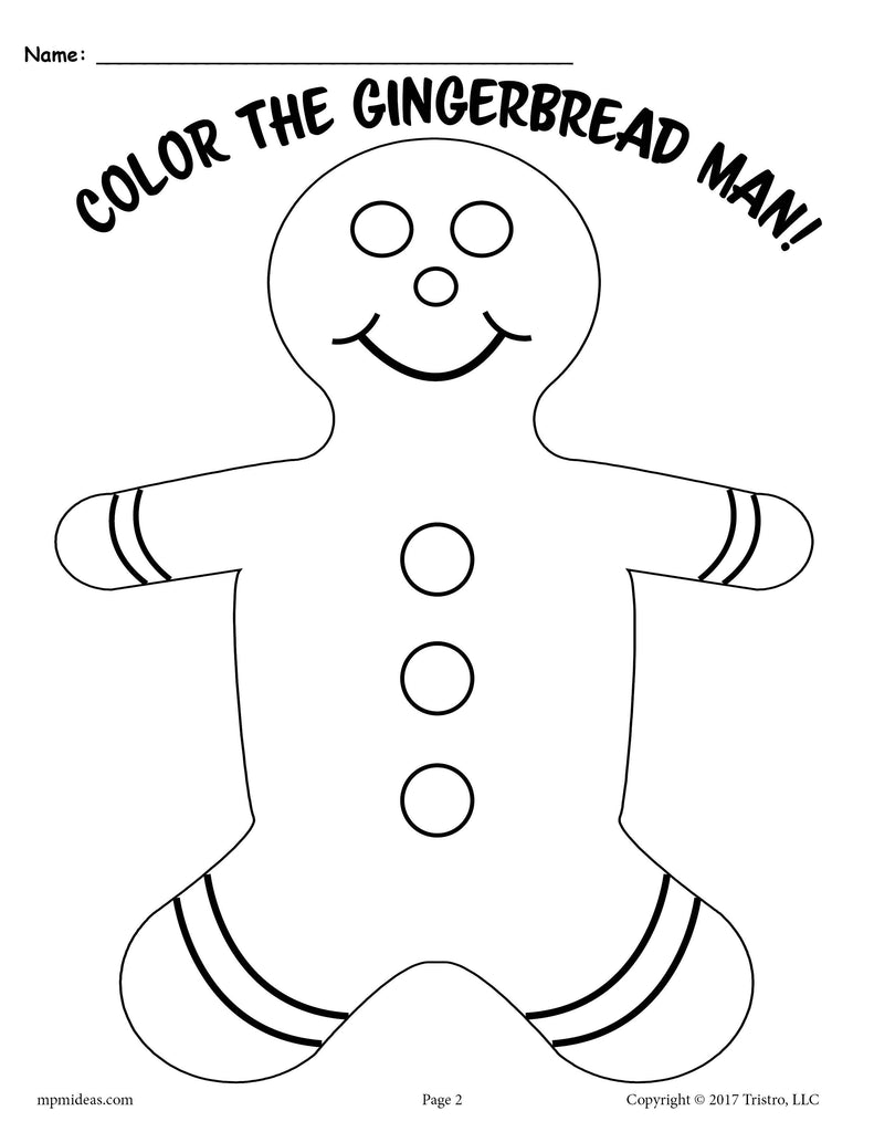 3 Printable Gingerbread Man Activities!