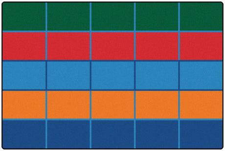 Color Blocks KID$ Value PLUS Discount Classroom Seating Rug, 6' x 9' Rectangle