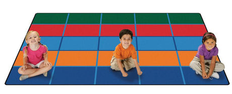 Color Blocks KID$ Value PLUS Discount Classroom Seating Rug, 6' x 9' Rectangle