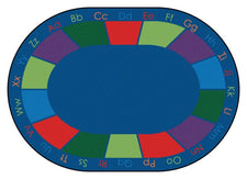 Colorful Places Alphabet Classroom Circle Time Rug, 8'3" x 11'8" Oval