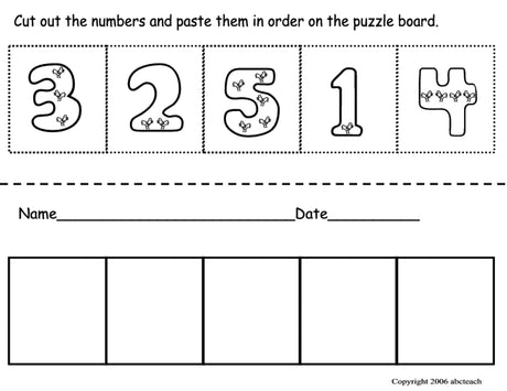 Cut &amp; Paste Number Ordering