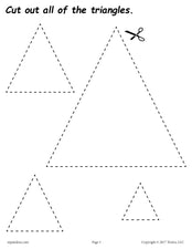 FREE Triangles Cutting Worksheet