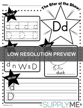Letter D Worksheet: Tracing, Coloring, Writing & More!