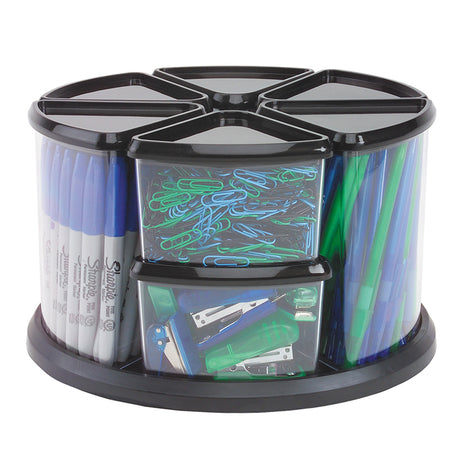 Carousel Rotating Organizer, 9 Bins - Black
