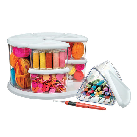 Carousel Rotating Organizer, 9 Bins - White