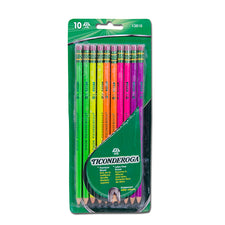 Ticonderoga Neon Wood Pencils, 10Pk Premium
