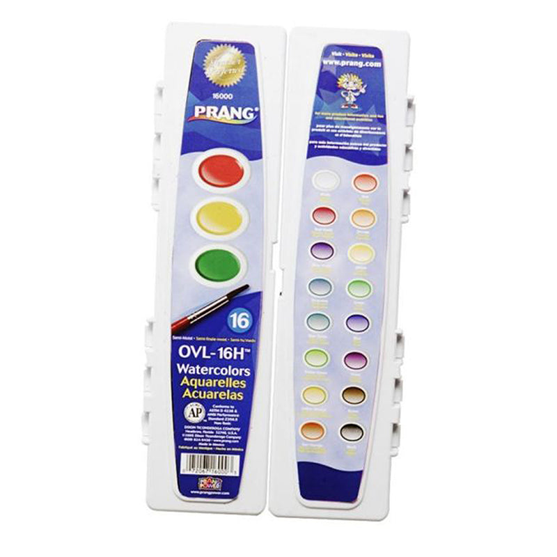 Prang Water Colors, 16 Colors, Oval