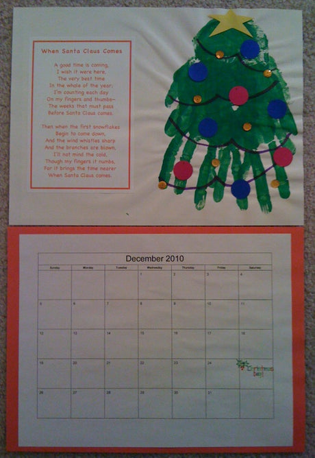 Hand Print Calendar: December