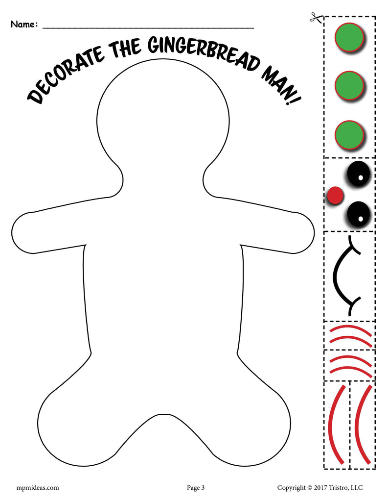 3 Printable Gingerbread Man Activities!