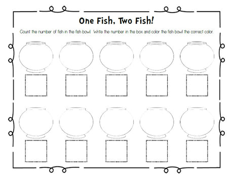 One Fish, Two Fish! - Dr. Seuss Printable Counting Activity