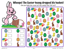 Easter I Spy - Printable Easter Counting Worksheet!