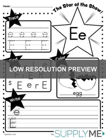 Letter E Worksheet: Tracing, Coloring, Writing & More!