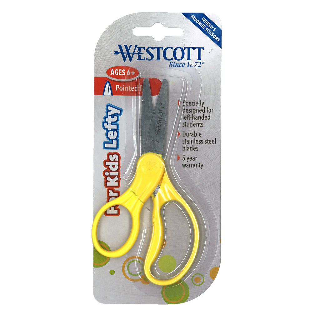 Westcott Kleenkut Kids' 5 Craft Scissors, Assorted Colour, Pointed Tip