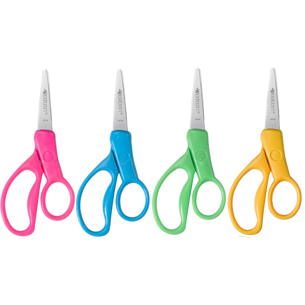 Westcott Kleenkut Kids' 5 Craft Scissors, Assorted Colour, Pointed Tip