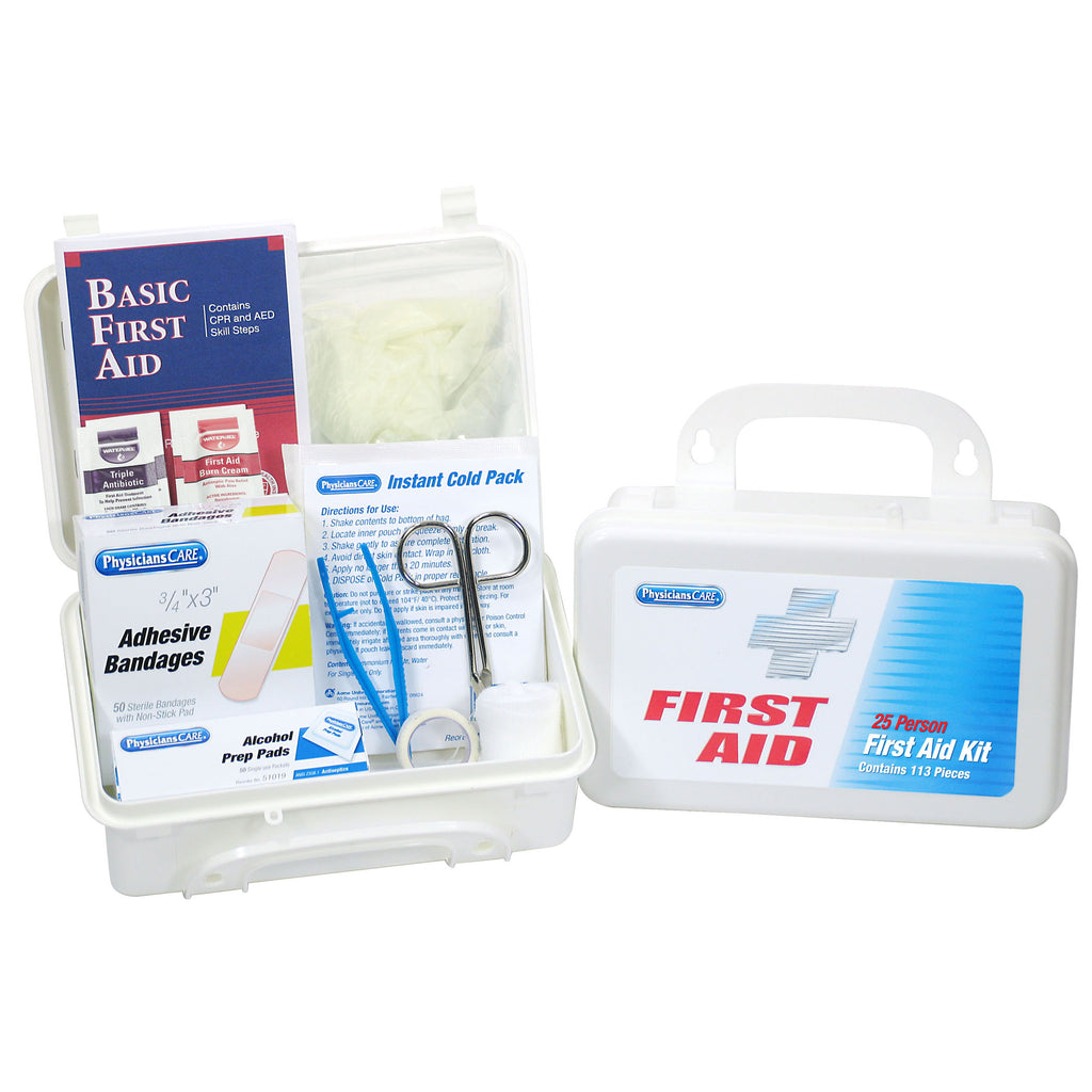 Acme United Corporation PhysiciansCare 25 Person First Aid Kit, Contains 113 Pieces