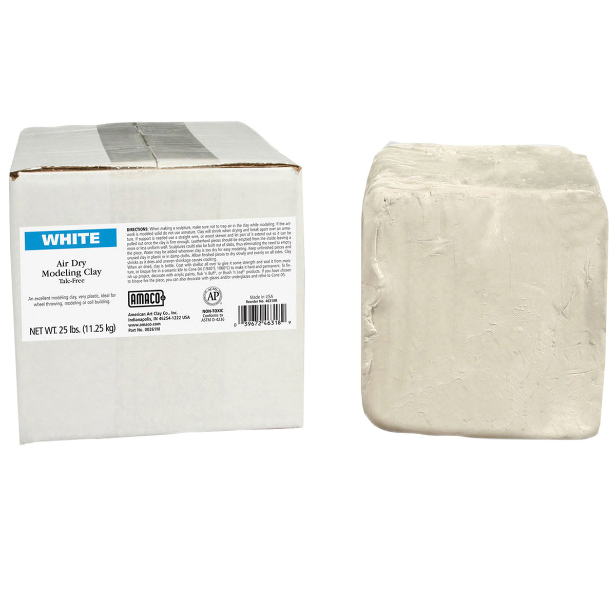American Art Clay Amaco Air Dry Clay White 25Lb