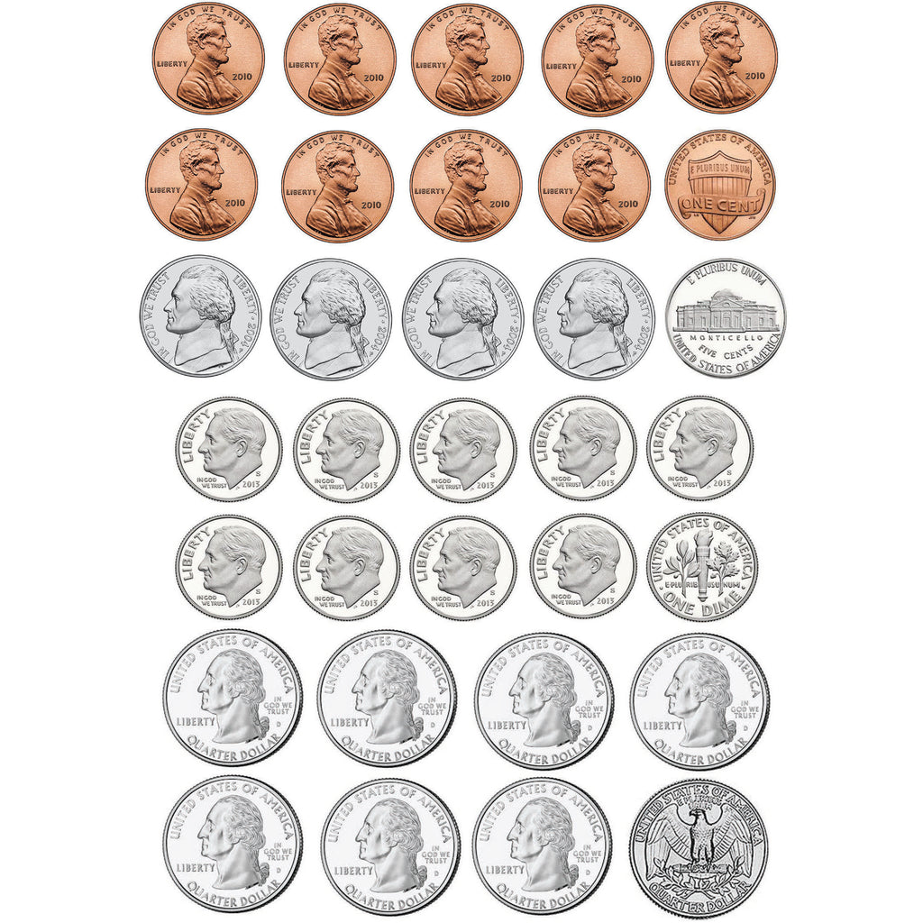 Ashley Productions Math Die-Cut Magnets, U.S. Coins