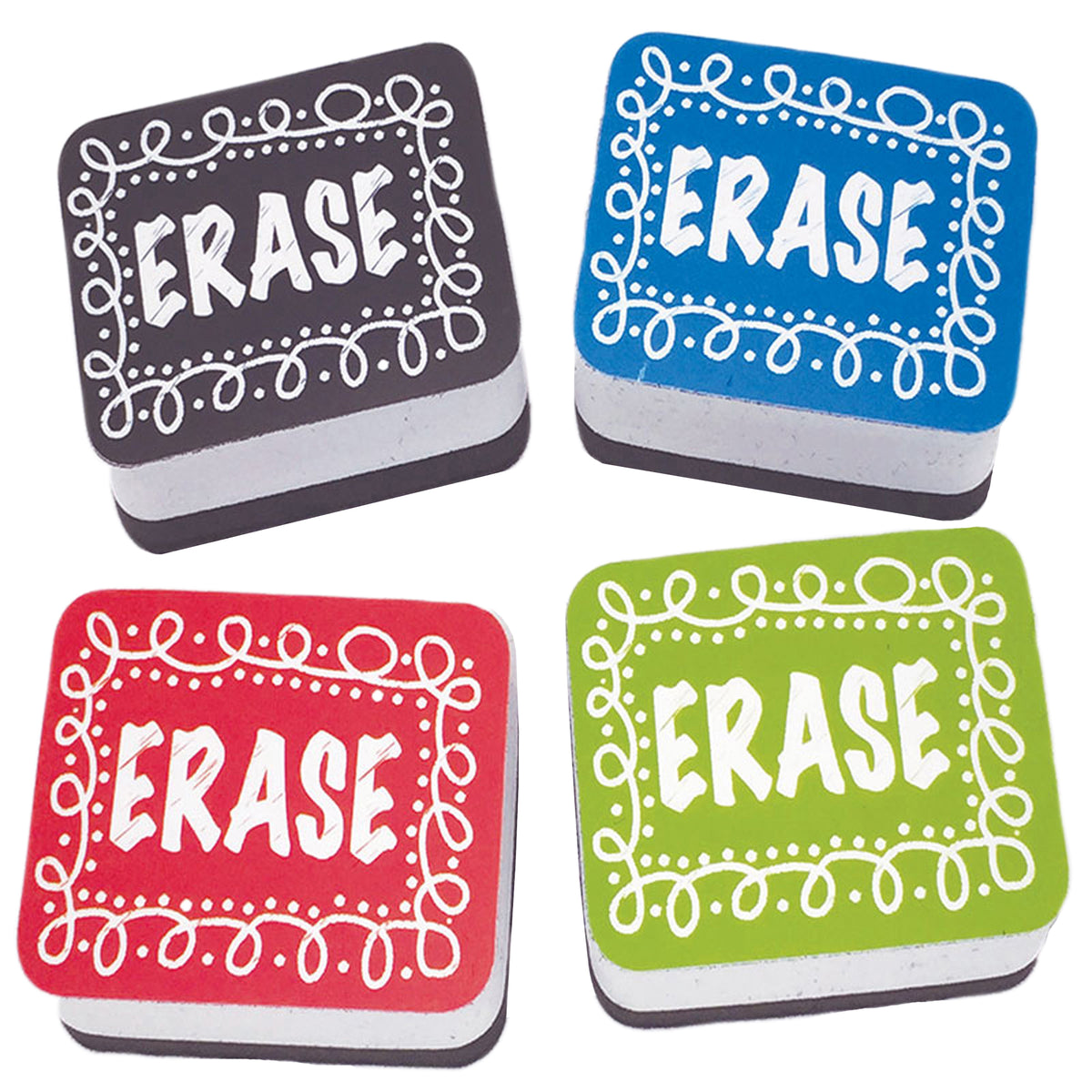 Ashley Productions Chalk Loop Mini Whiteboard Erasers, 10 Pack