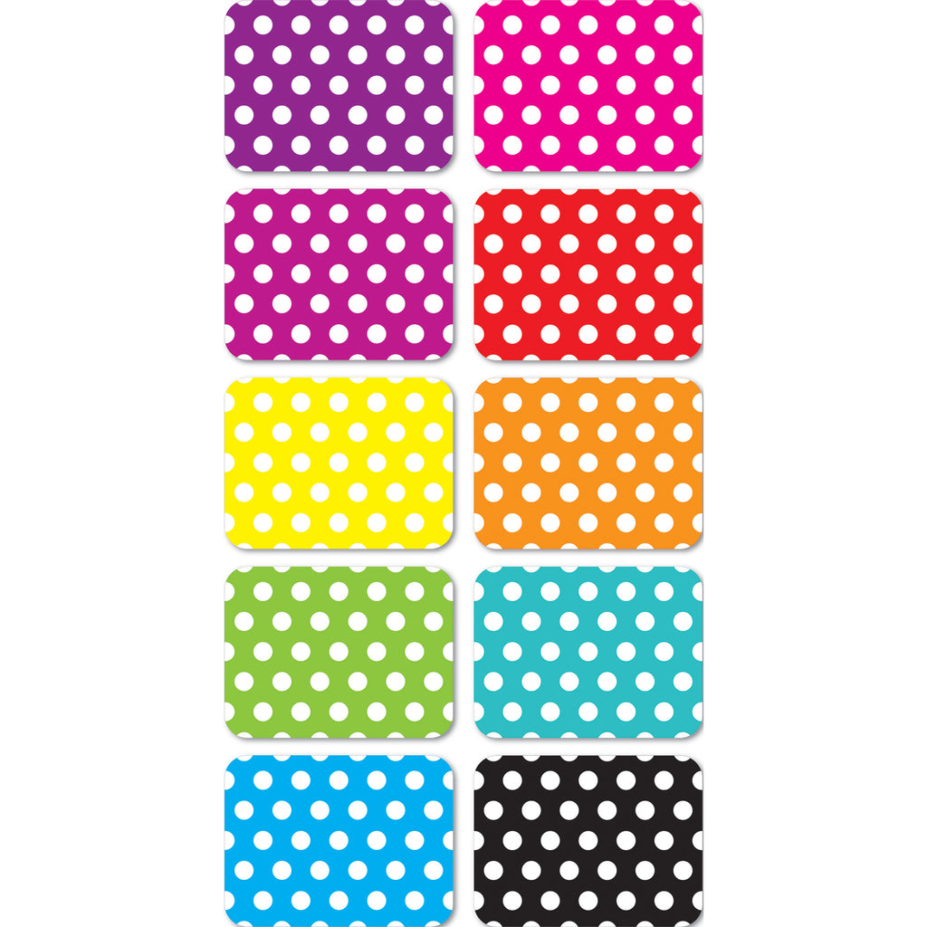 Ashley Productions Mini Magnetic White Dots on Assorted Colors Whiteboard Erasers, 10 Pack