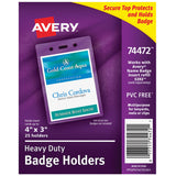 Avery® Heavy-Duty Badge Holders, Pack of 25 (Portrait)