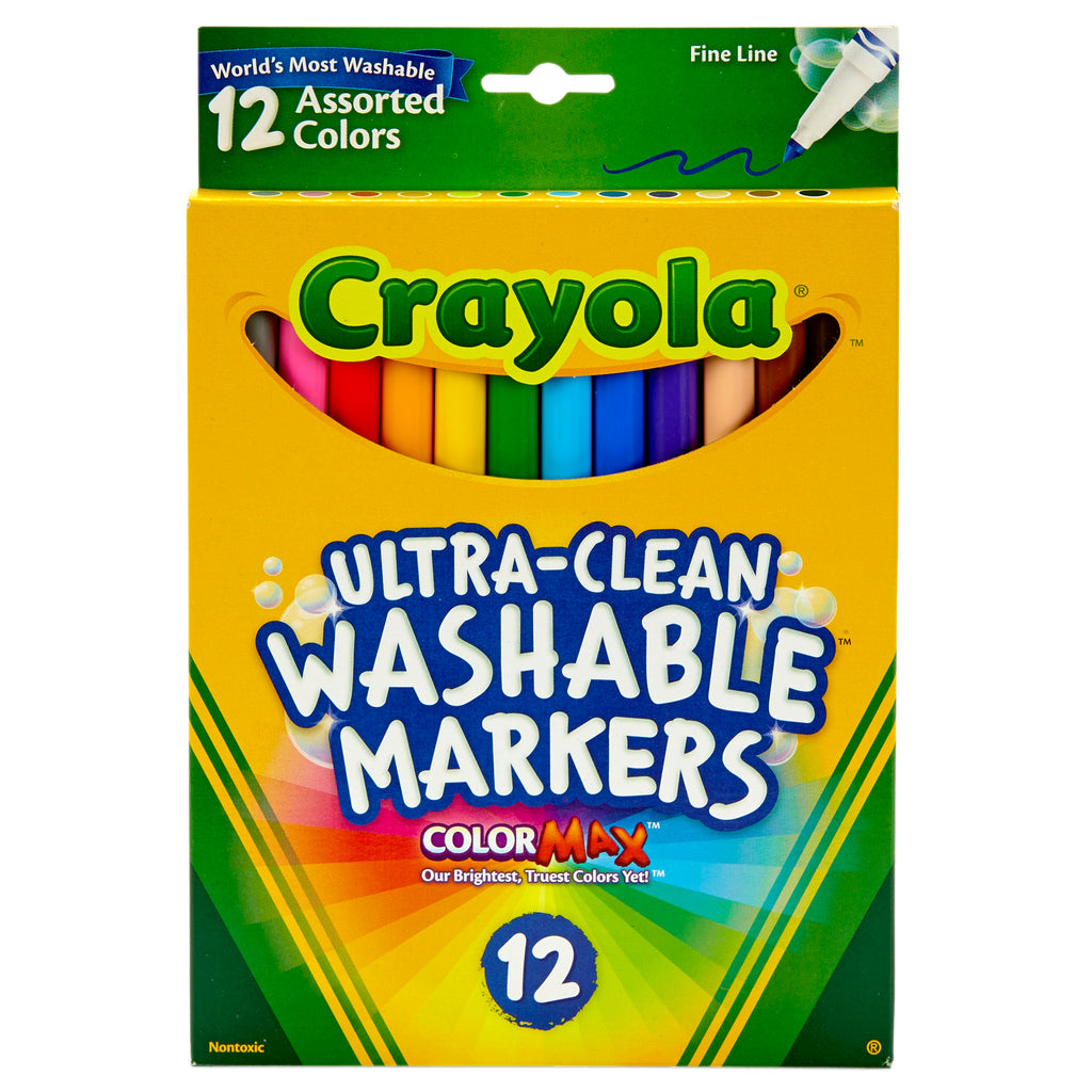 Crayola® Washable Markers 12 Count Assorted Colors Fine Tip