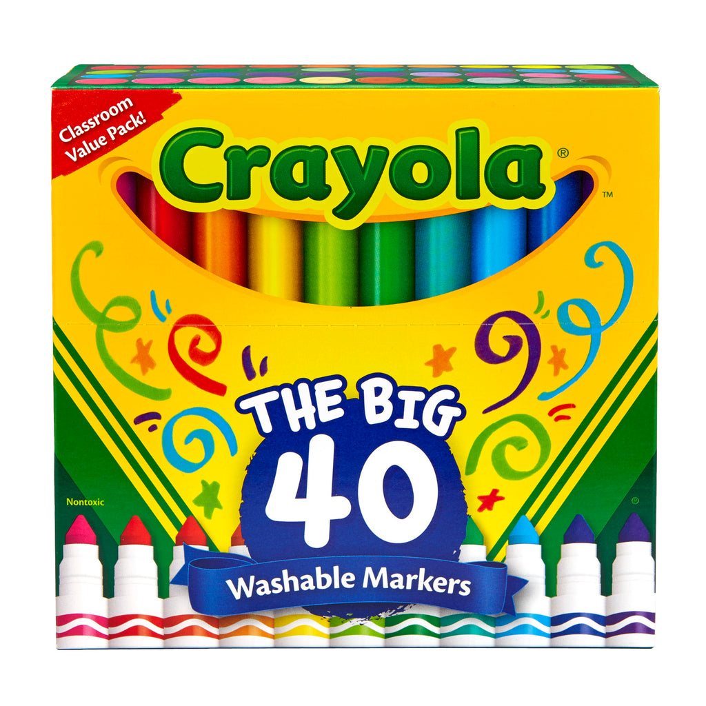 Crayola® Washable Broad Line Markers, 40 Count