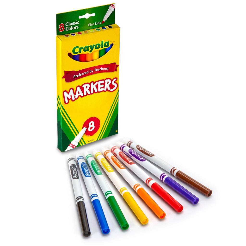 Crayola Fine Line Markers in 12 Vibrant Colors, Fine Tips for Detail  Coloring