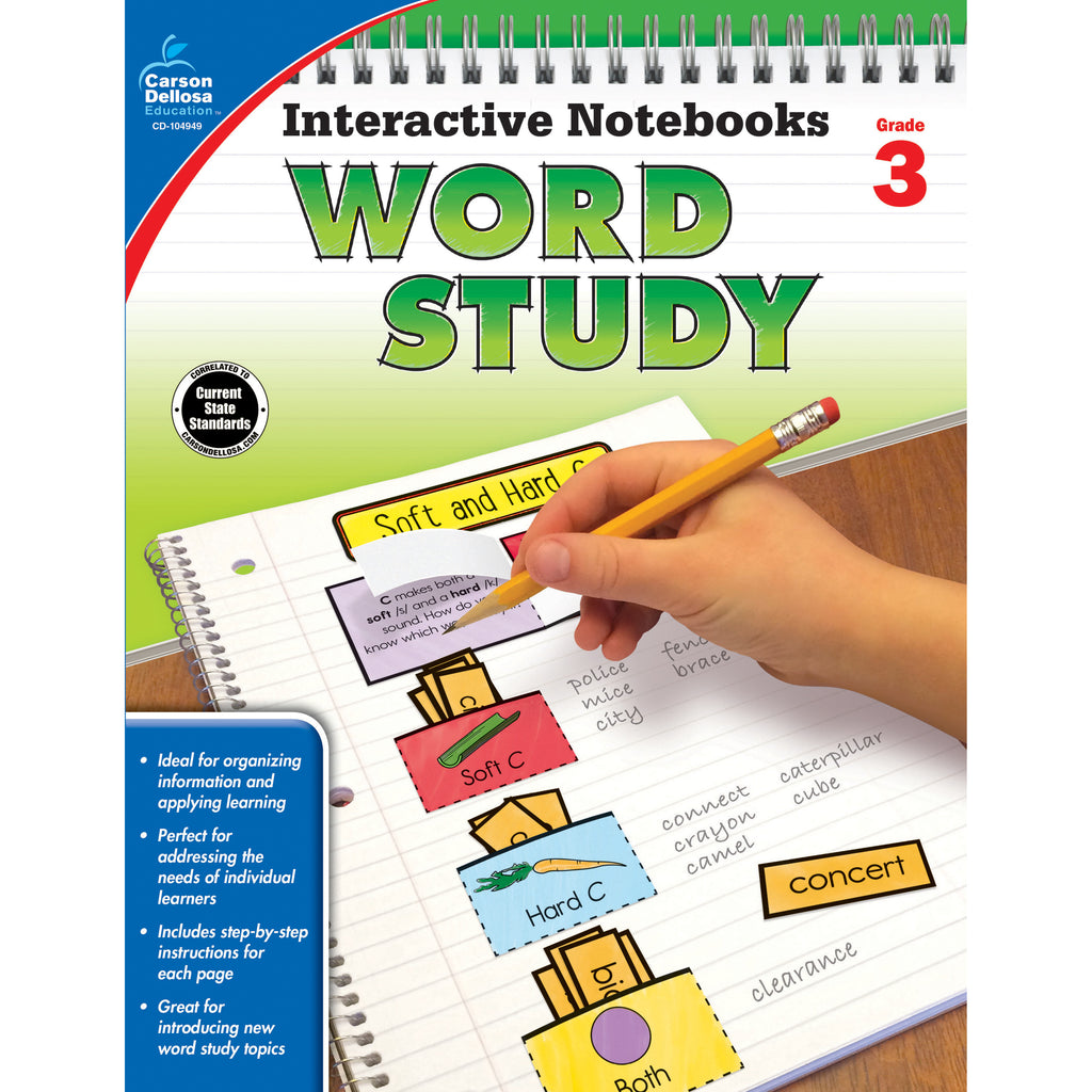 Carson Dellosa Interactive Notebooks: Word Study Resource Book, Grade 3 (discontinued)