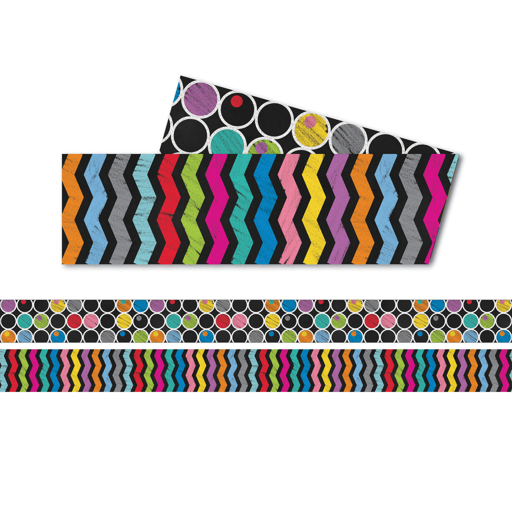 Carson Dellosa Colorful Chalkboard Straight Bulletin Board Borders