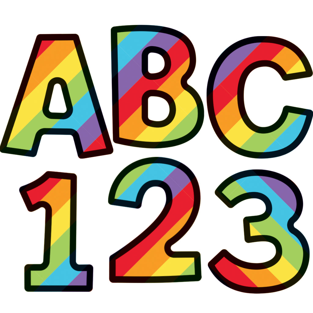 Carson Dellosa Celebrate Learning 4-inch Rainbow Stripe EZ Letters (discontinued)
