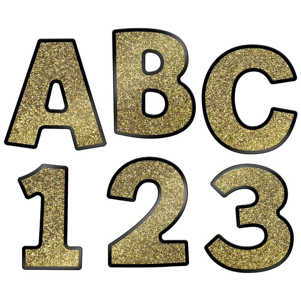 Carson-Dellosa Gold Glitter Bulletin Board Letters, Educational, 219 Pieces