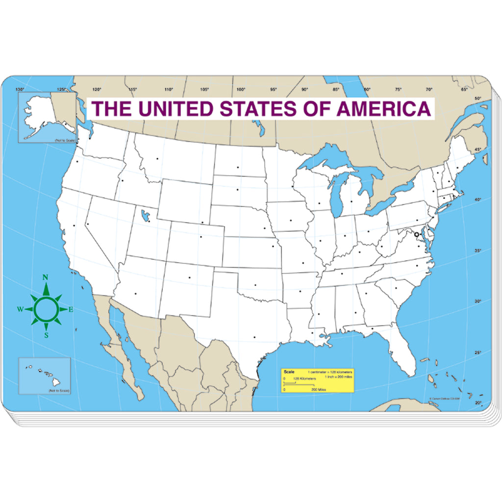 Carson Dellosa Jumbo U.S. Map Pad, Blank