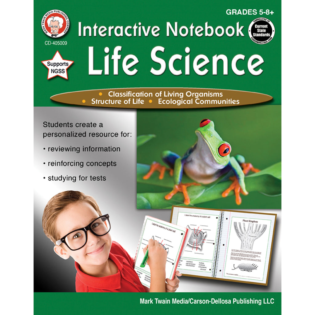 Carson Dellosa Interactive Notebook: Life Science Workbook, Grades 5-8 (discontinued)