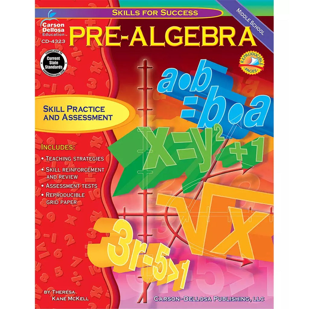 Carson Dellosa Pre-Algebra Resource Book, Gr 6-8