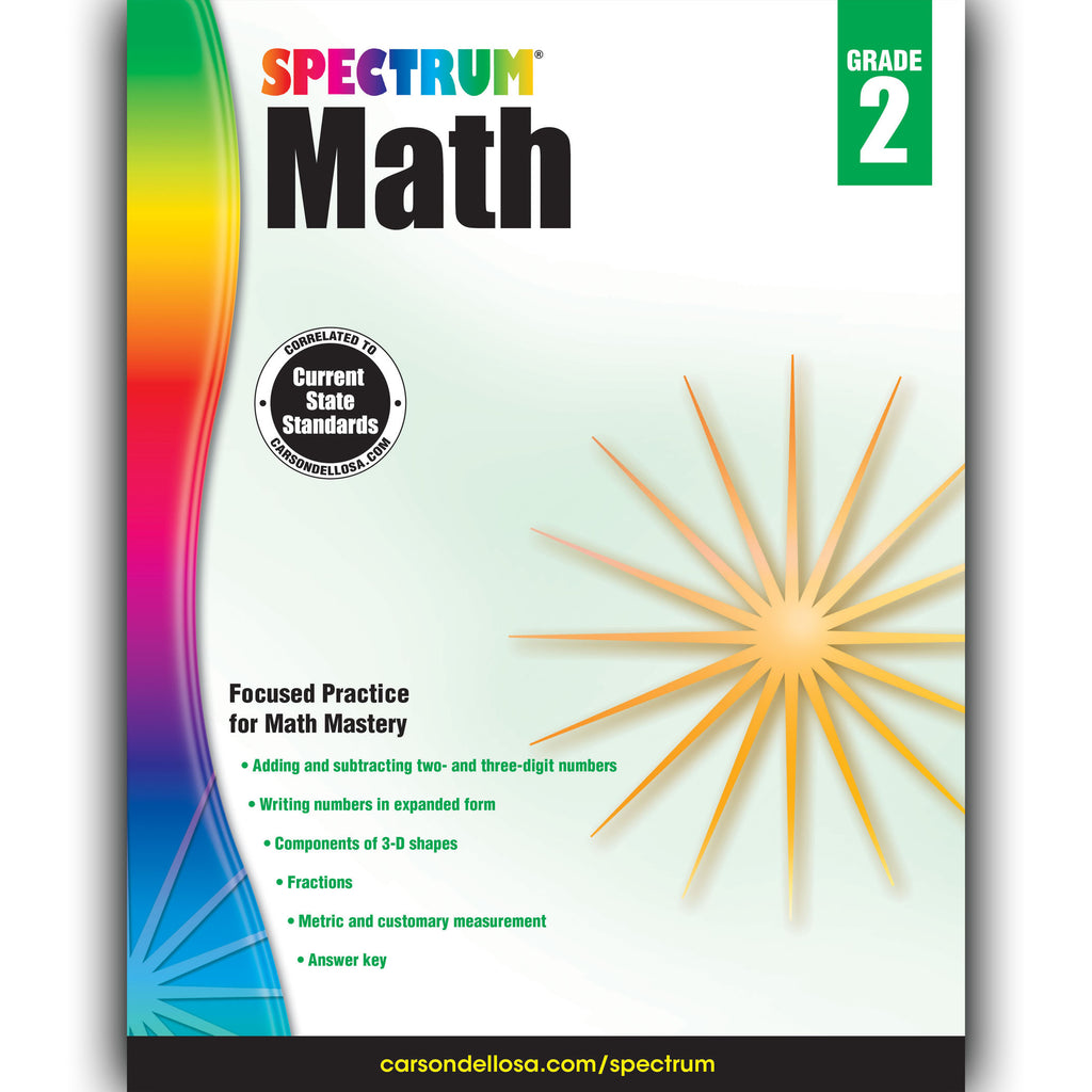 Carson Dellosa Spectrum Math Workbook, Grade 2