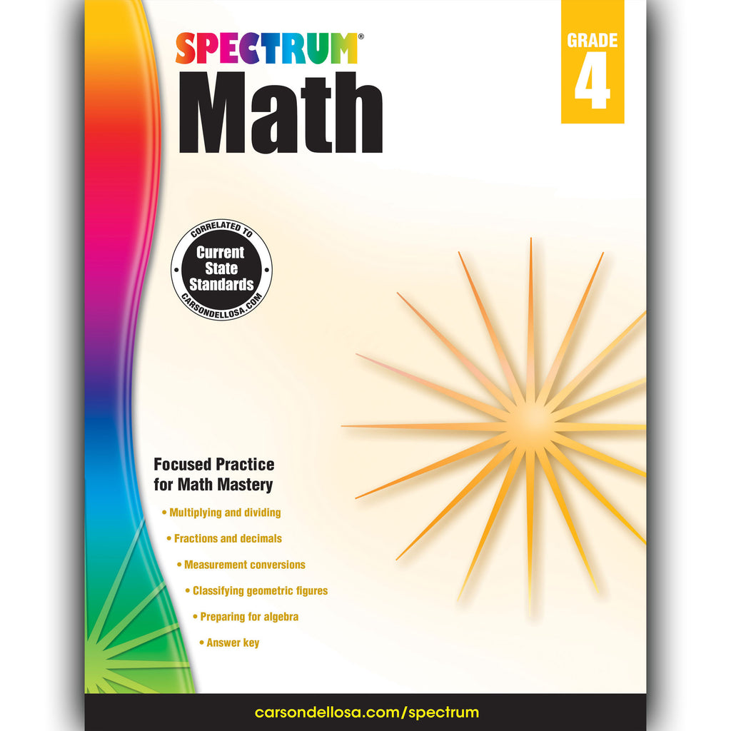 Carson Dellosa Spectrum Math Workbook, Grade 4