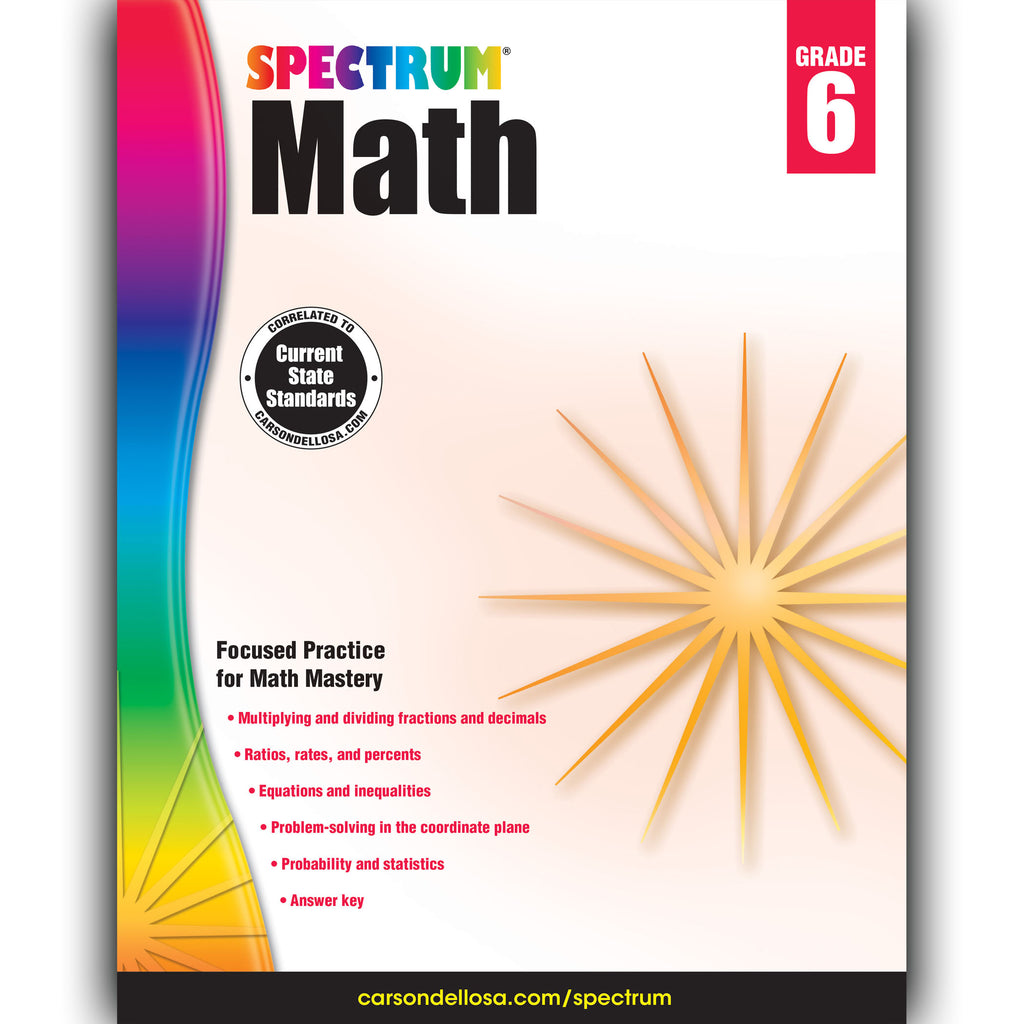 Carson Dellosa Spectrum Math Workbook, Grade 6