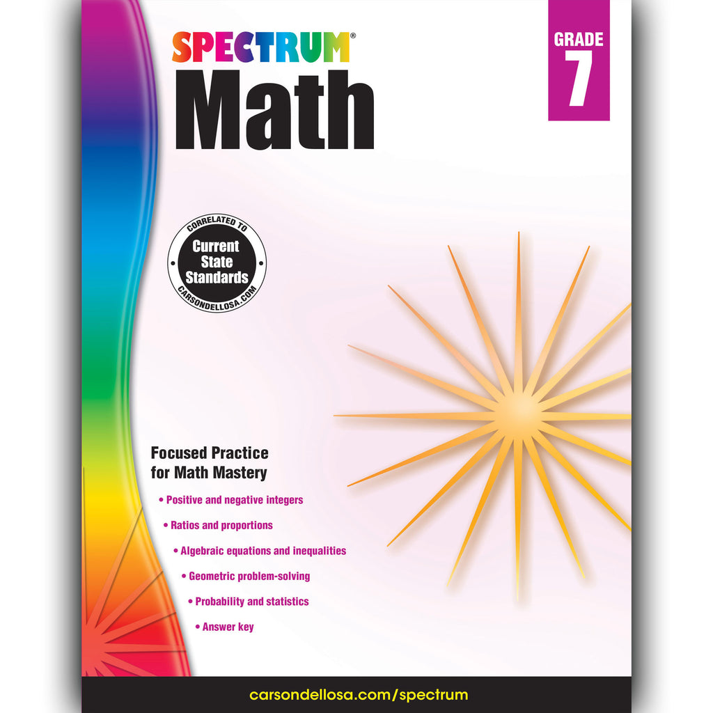 Carson Dellosa Spectrum Math Workbook, Grade 7