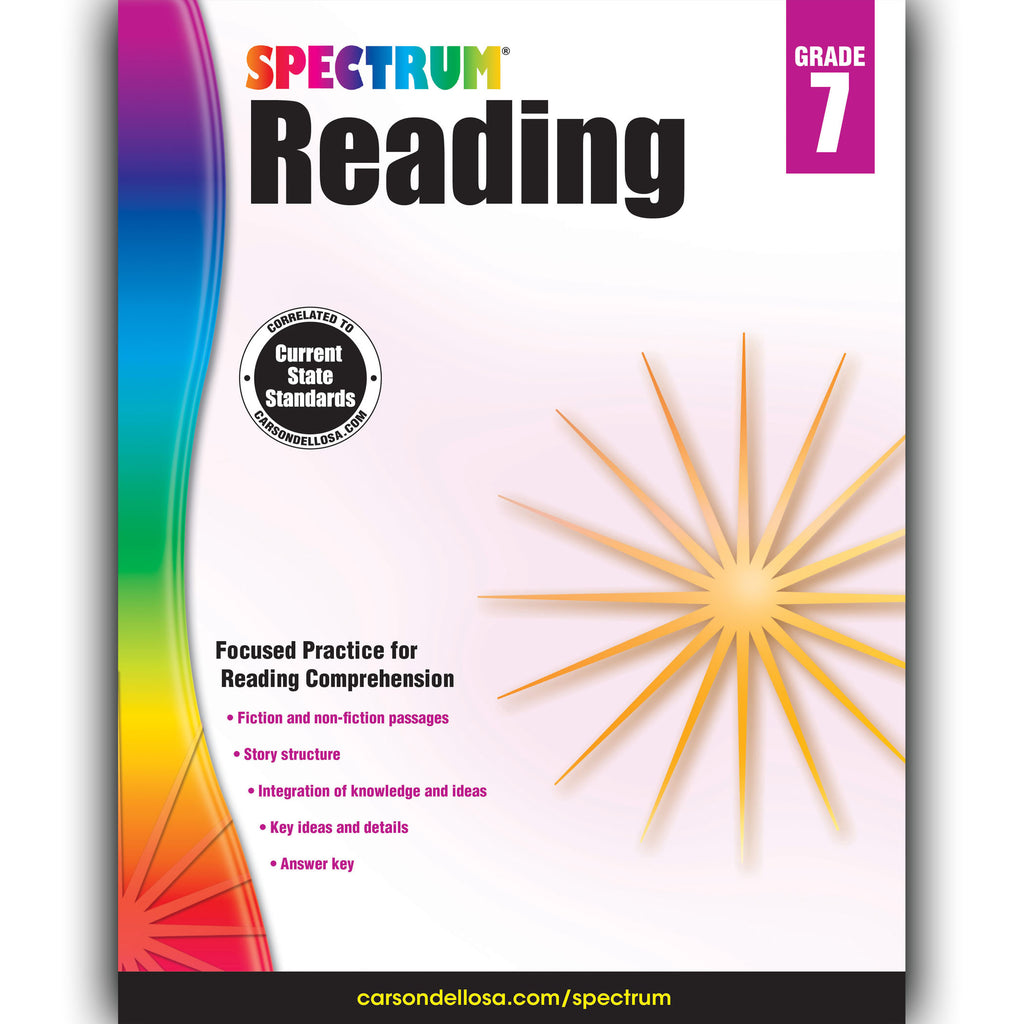 Carson Dellosa Spectrum Reading Workbook, Grade 7