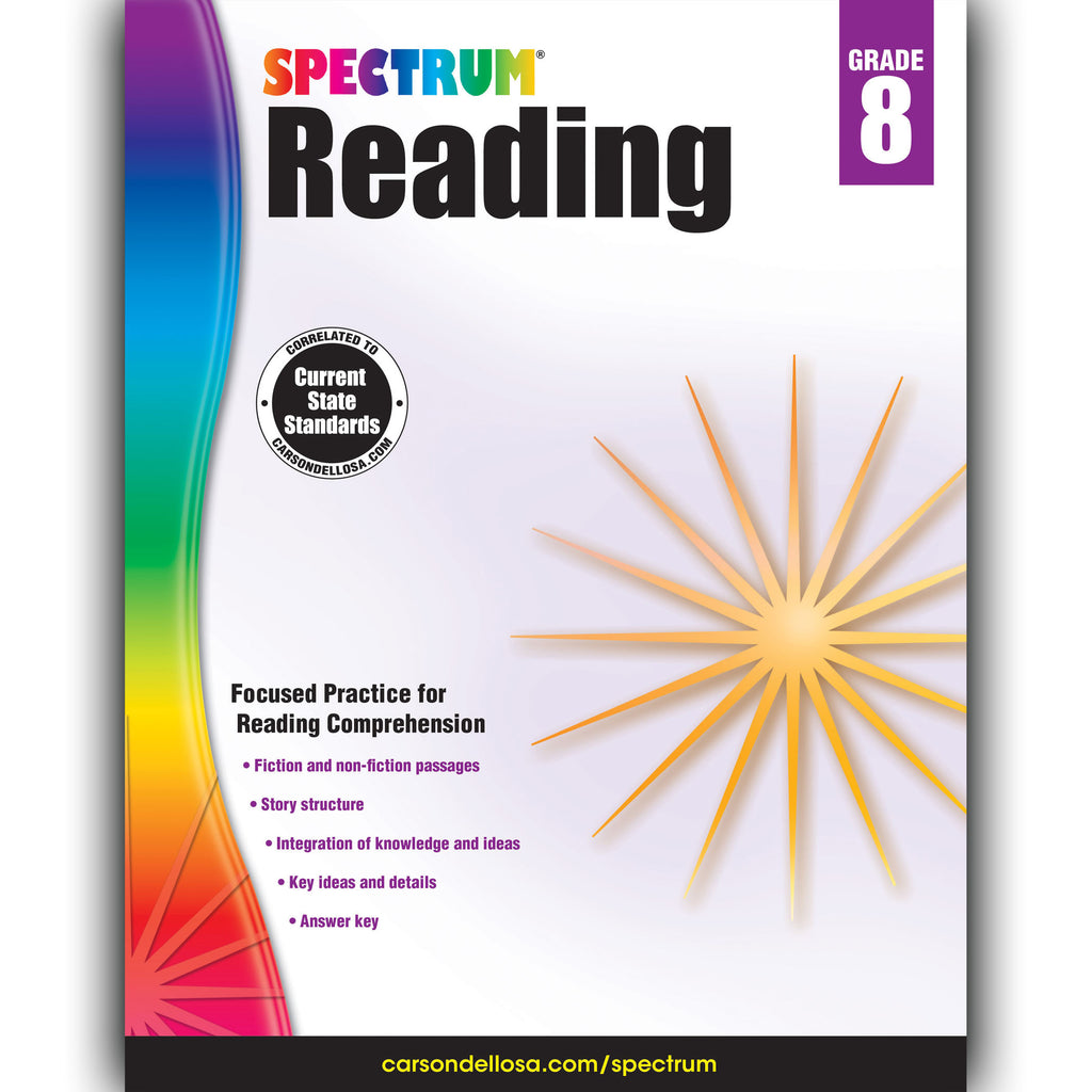 Carson Dellosa Spectrum Reading Workbook, Grade 8