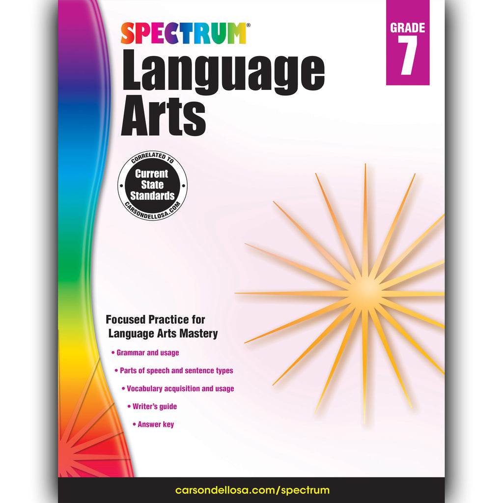 Carson Dellosa Spectrum Language Arts Workbook, Grade 7