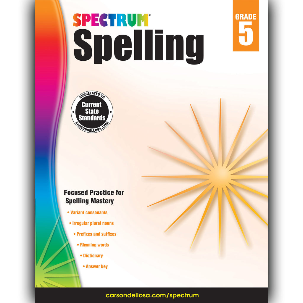 Carson Dellosa Spectrum Spelling Workbook, Grade 5