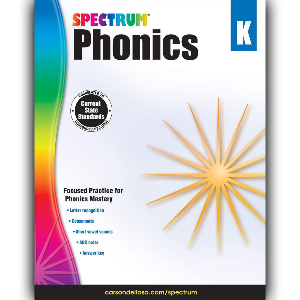 Carson Dellosa Spectrum Phonics Workbook, Grade K