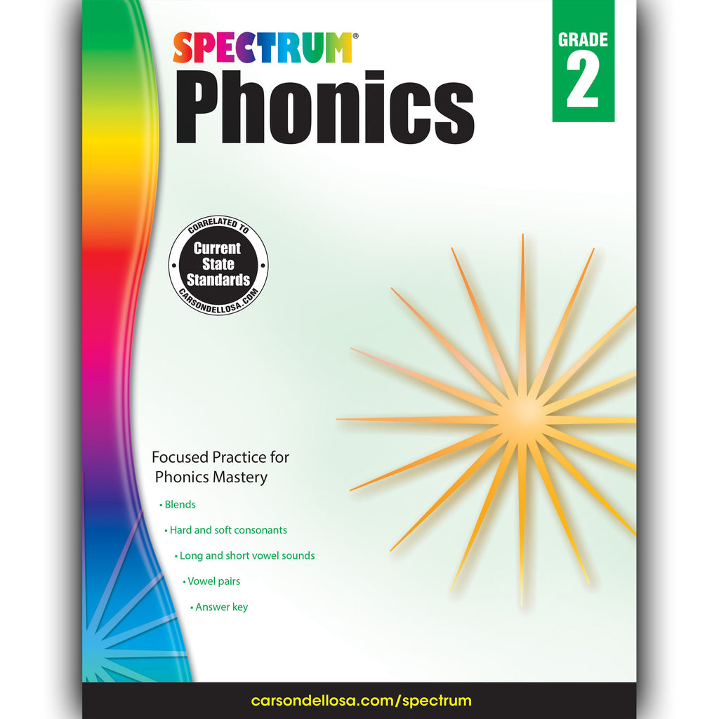 Carson Dellosa Spectrum Phonics Workbook, Grade 2
